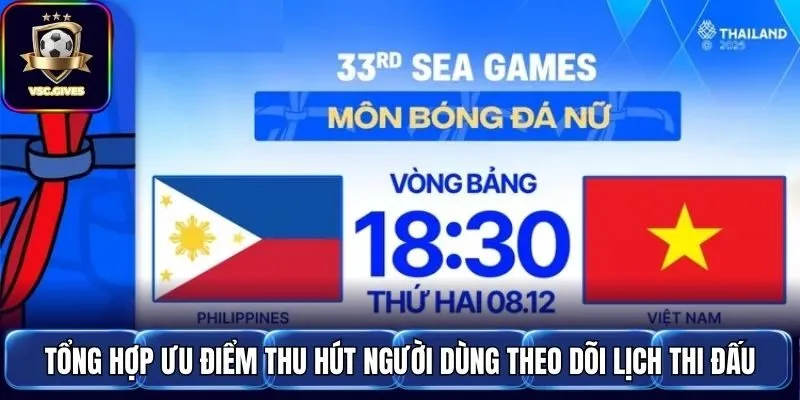 Tổng hợp ưu điểm thu hút người dùng theo dõi lịch thi đấu